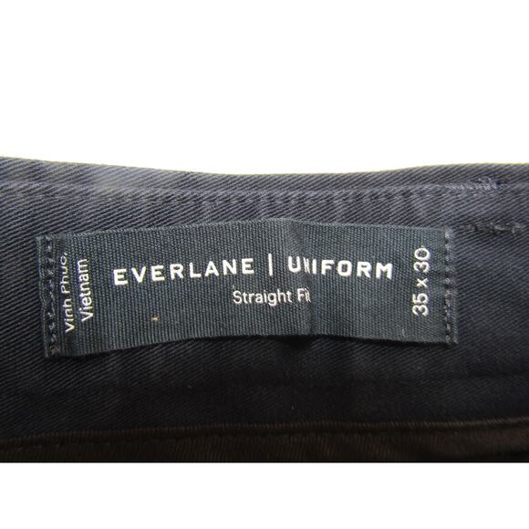 Everlane Navy Blue Straight Leg Flat Front Pants Men's 35x30" Neutral Minimal - Picture 3 of 9